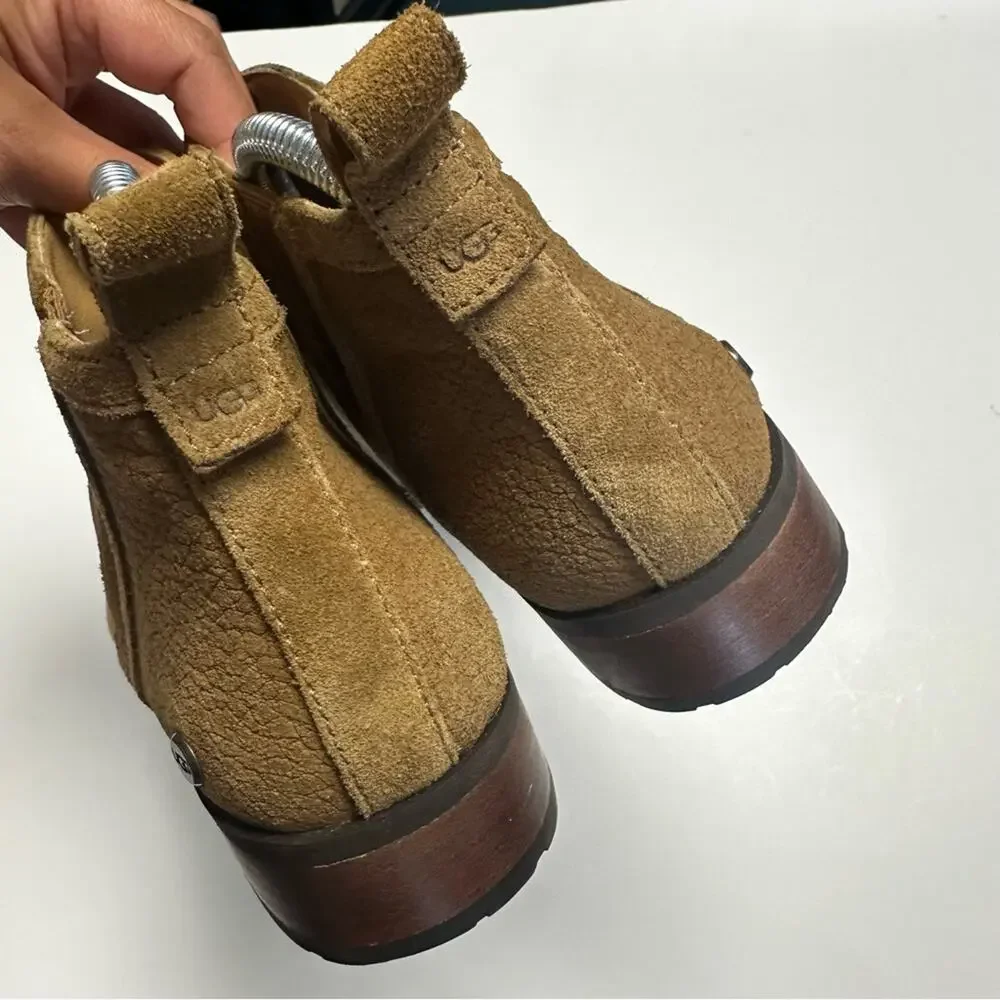 Ugg McClaire Ankle Boots Womens 9 Chestnut Tan Suede Leather Chelsea